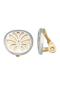 Butterfly Two Tone Clip On Earrings