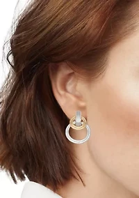 Two Tone Clip Earrings