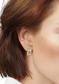 Link Gold Tone Clip Hoop Earrings