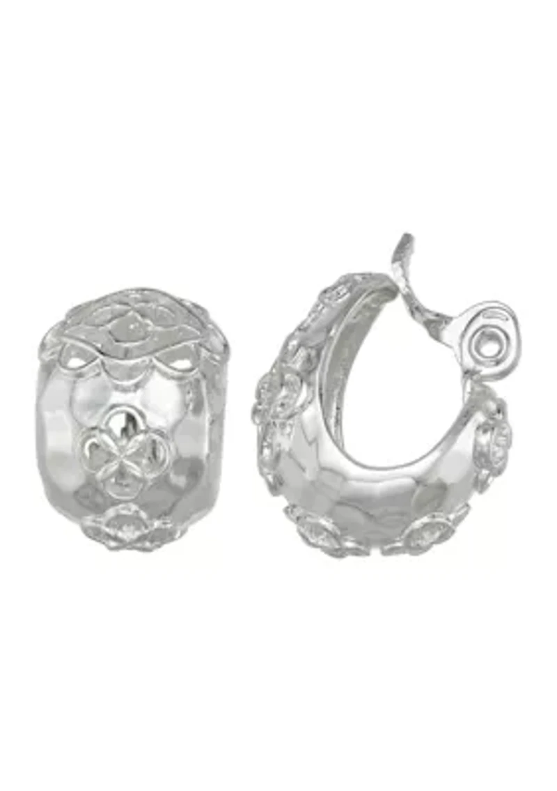 Coin Huggie Clip Earrings