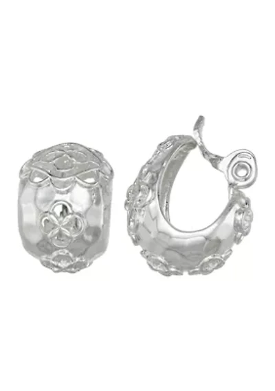 Coin Huggie Clip Earrings