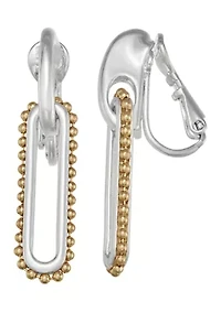 Two Tone Beaded Drop Earrings 