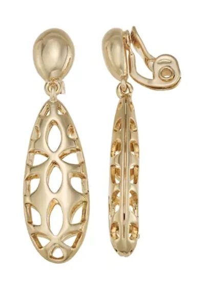Cut Out Dot Clip Earrings 