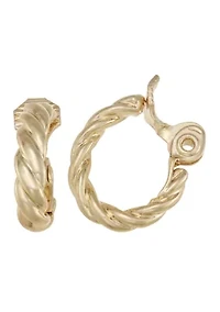 Twisted Gold Tone Clip Earrings 