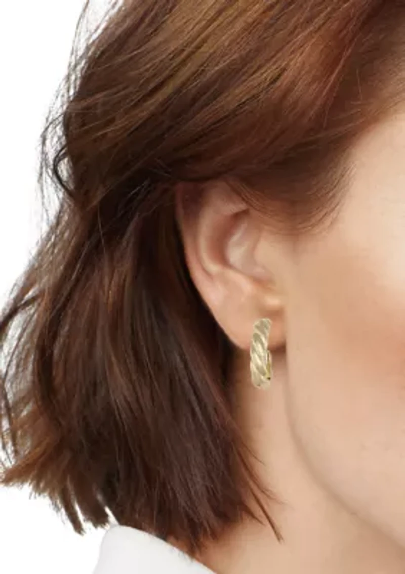 Twisted Gold Tone Clip Earrings 