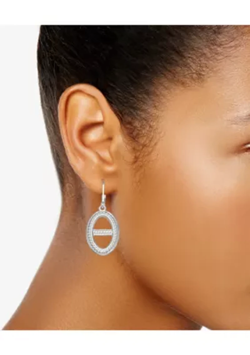 Silver Tone Lever Back Drop Earrings