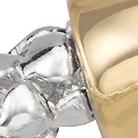 Two Tone Mixed Element Doorknocker Earrings