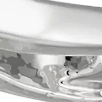 Silver Tone Open C Hoop Earrings