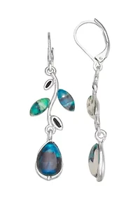 Silver Tone Color Bulb Linear Earrings