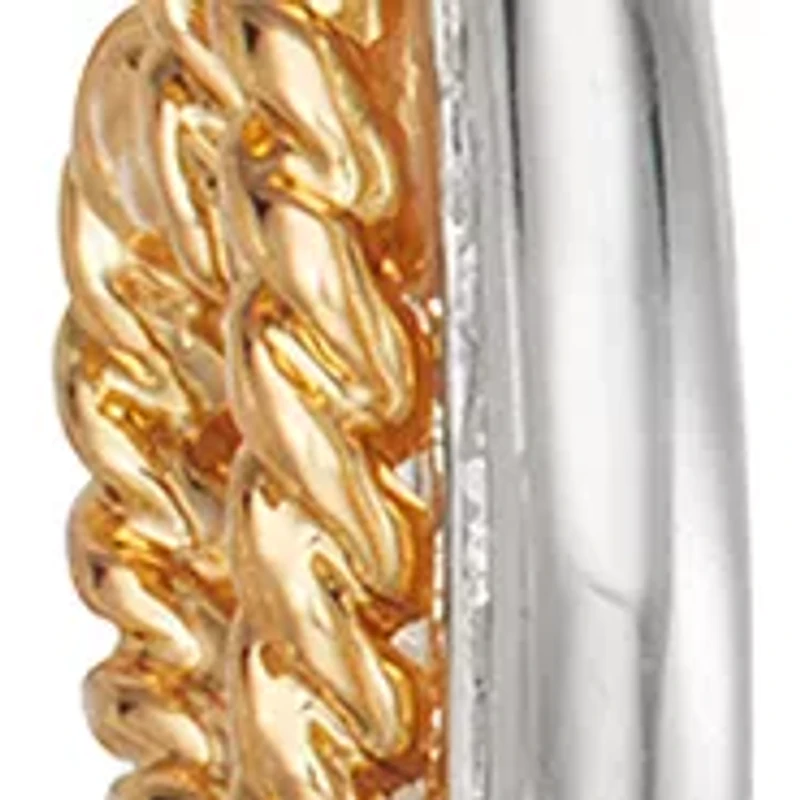 Two Tone Heart Stud Trio Earring Set