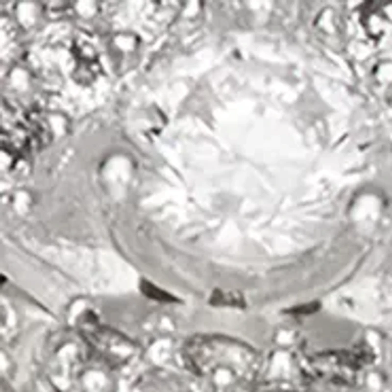 Silver Tone Crystal Round Drop Lever Back Earrings