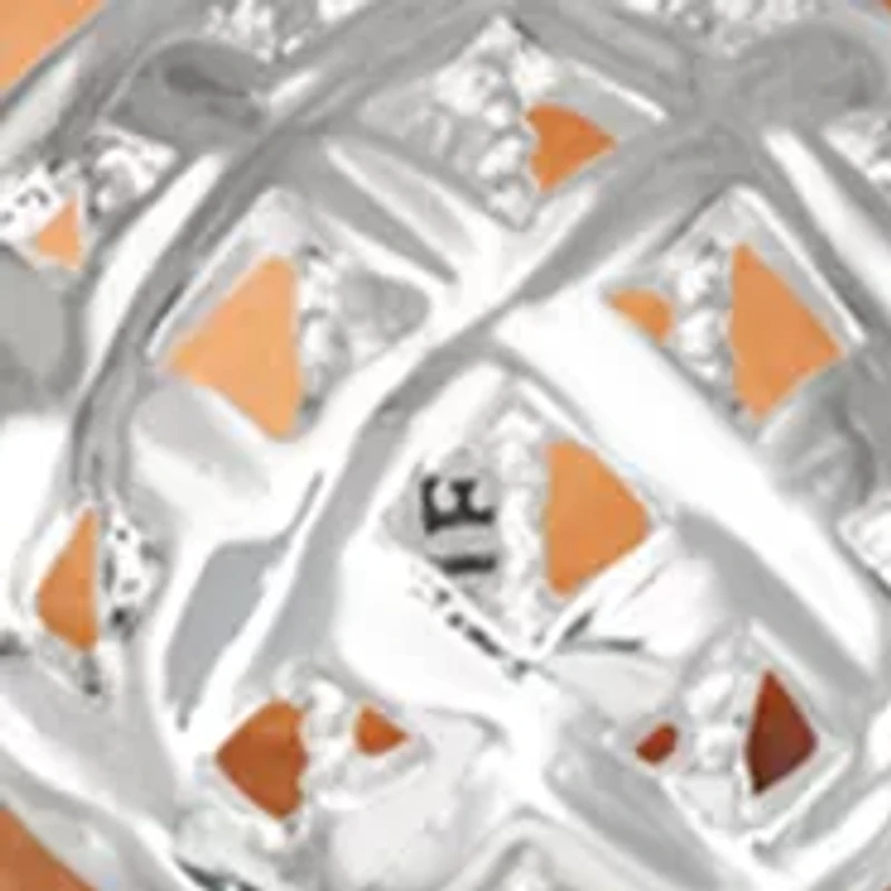 Silver Tone 12 Millimeter Open Weave Huggie Earrings