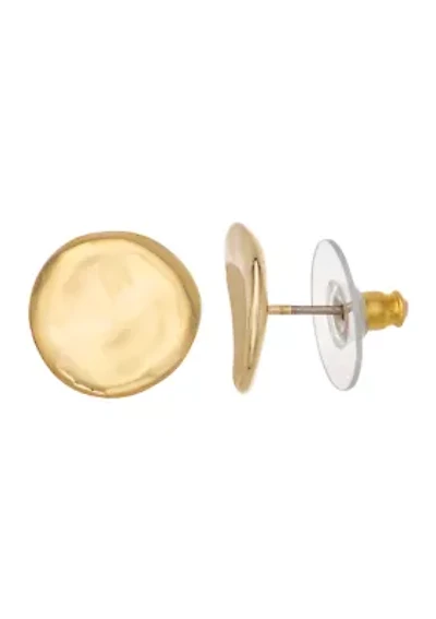 Gold Tone Glitzy Stud Earrings
