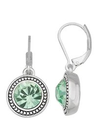 Green Single Stone Drop Earrings