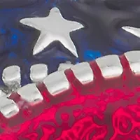Silver Tone Multi America Hat Drop Earrings