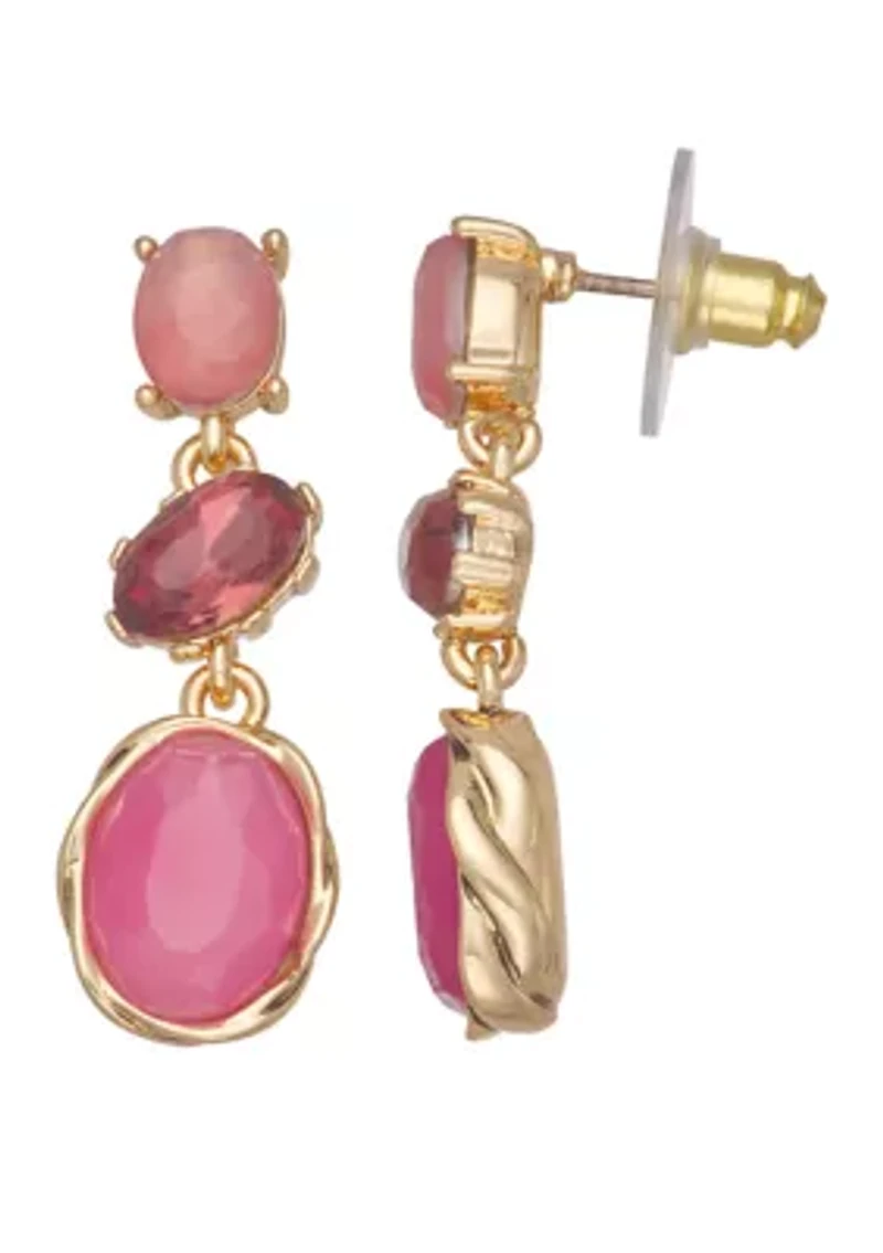 Gold Tone Berry Sweet Multi Linear Earrings