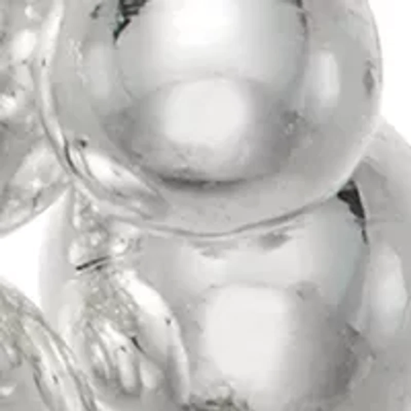 Silver Tone Caviar Chandelier Earrings