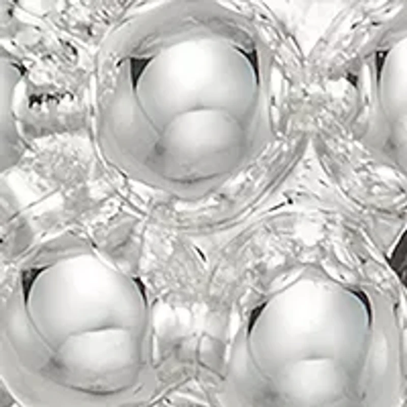 Silver Tone Caviar Stud Earrings