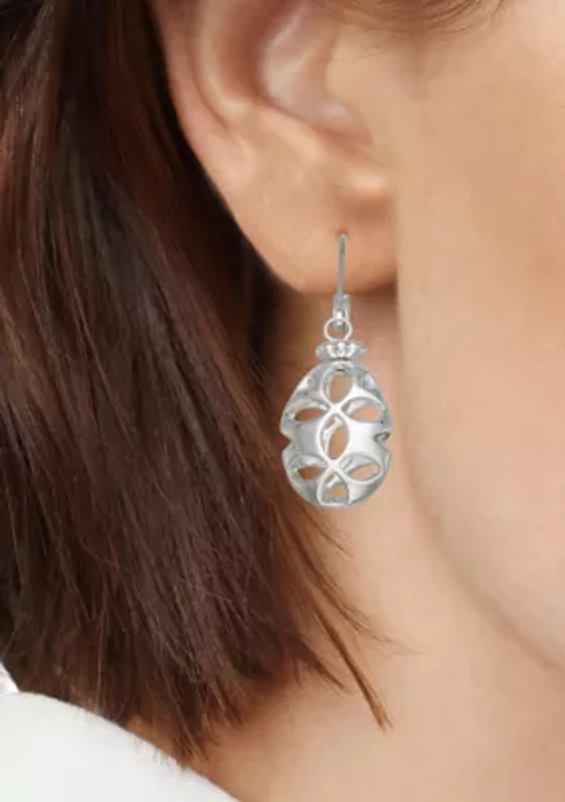 Silver Tone Drop Earrings