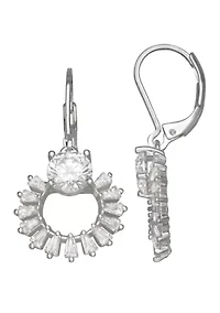 Silver Tone Cubic Zirconia Drop Earrings