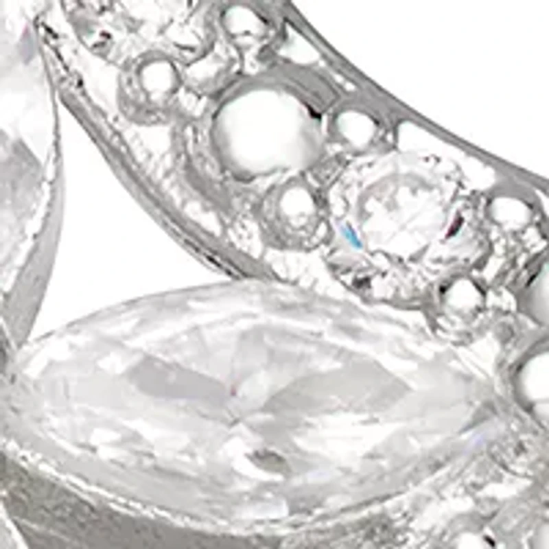 Silver Tone Crystal Stud Earrings