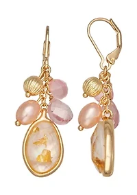 Multi Abalone Chandelier Earrings