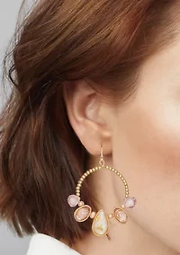 Multi Abalone Round Drop Earrings