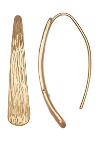 Gold Tone Texture Threader Earrings