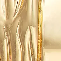 Gold Tone 17 Millimeter Texture C Hoop Earrings