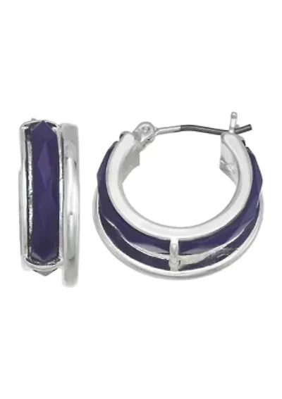 Silver Tone 19.5 Millimeter Hoop Earrings