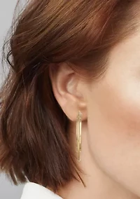 Gold Tone 40 Millimeter Ring Hoop Earrings