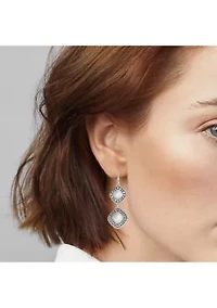 Silver Tone Double Drop Earrings