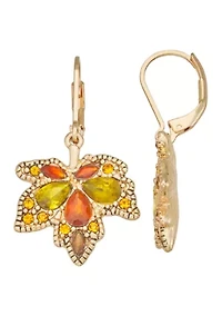 Gold-Tone Multi Leaf Drop Earrings