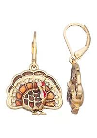 Gold-Tone Multi Turkey Drop Earrings