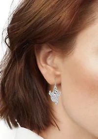 Silver-Tone Crystal Ghost Drop Earrings