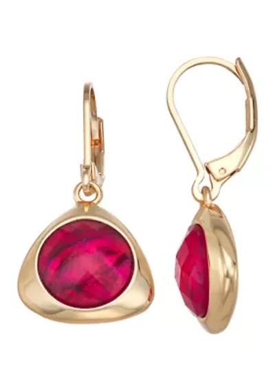 Gold Tone Burgundy Golden Tonals Drop Earrings