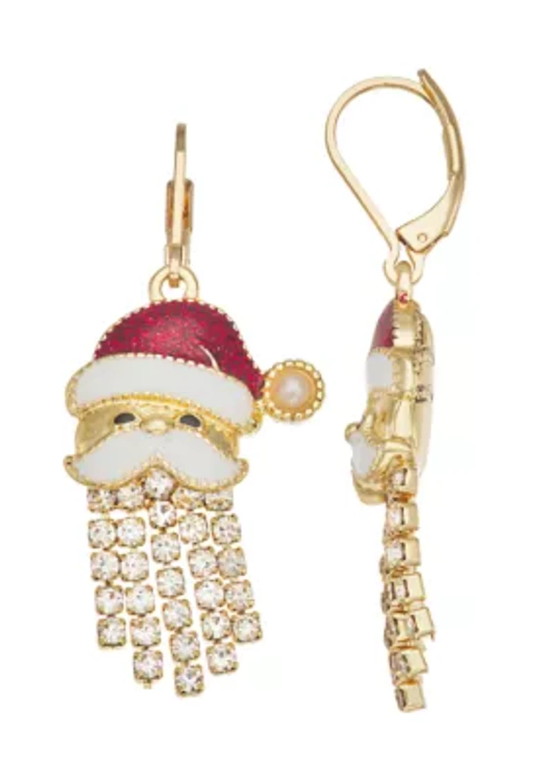  Santa Gold Tone Drop Earrings