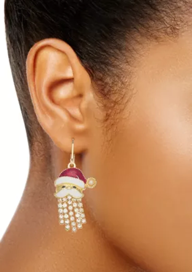  Santa Gold Tone Drop Earrings