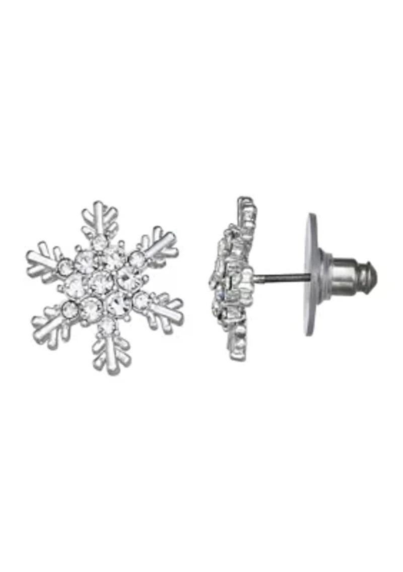 Crystal Snowflake Stud Earrings