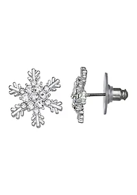 Crystal Snowflake Stud Earrings