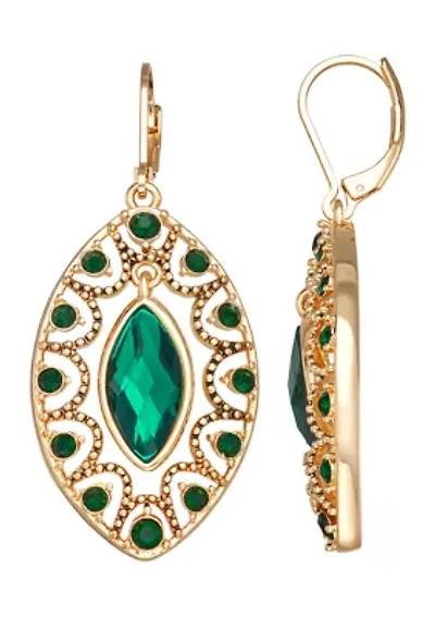 Crystal Orbital Gold Tone Earrings