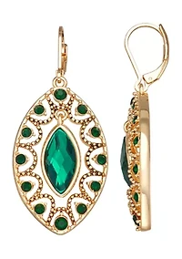 Crystal Orbital Gold Tone Earrings