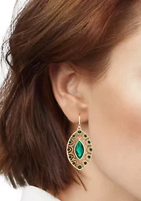 Crystal Orbital Gold Tone Earrings