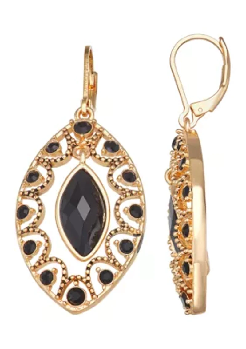 Gold Tone Holiday Orbital Earrings