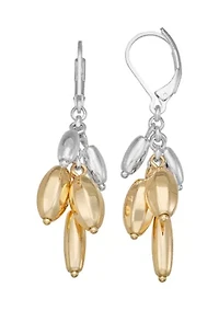 Two Tone Long Drop Earrings