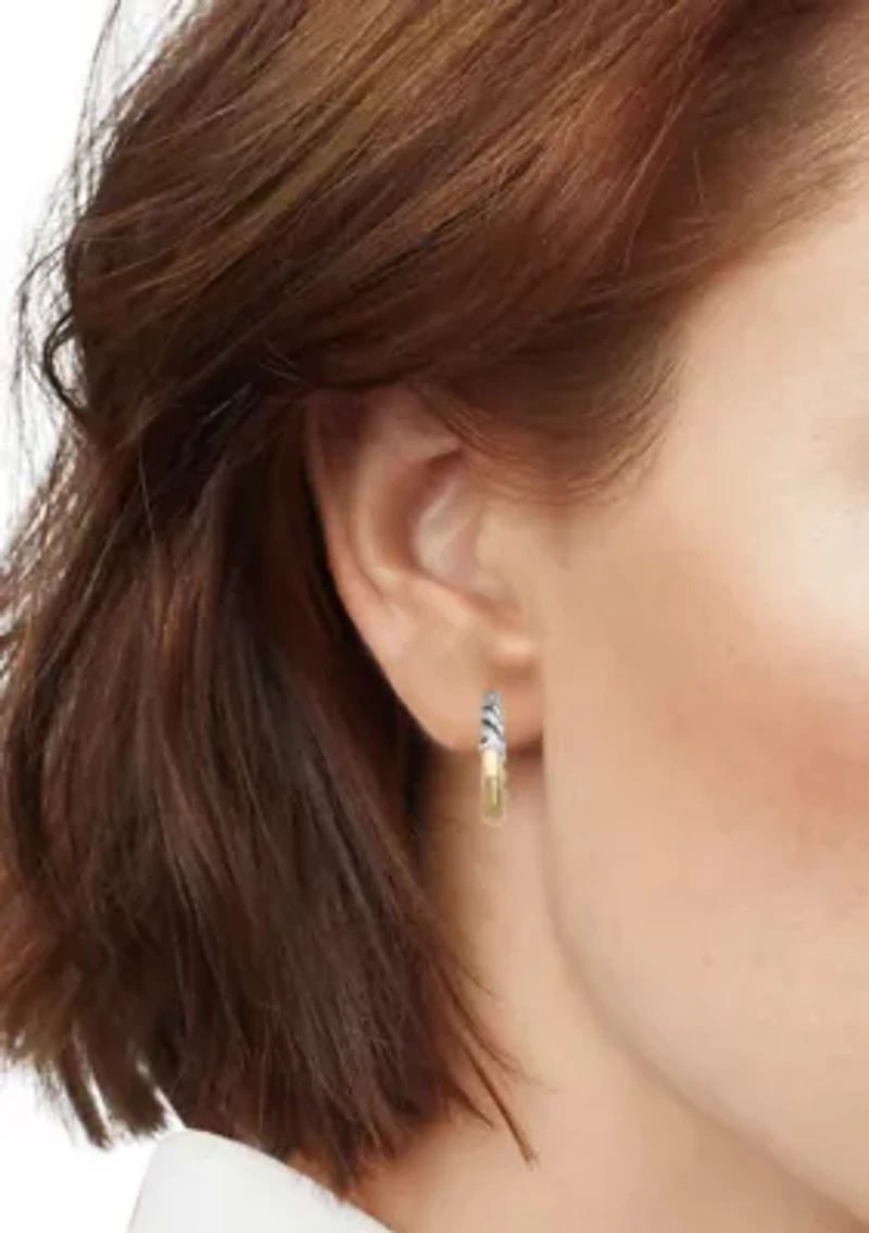 Two Tone Trio Earrings Set