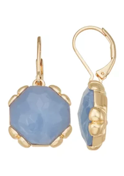 Gold Tone Stone Drop Earrings