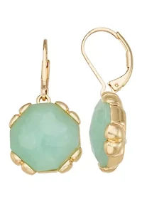 Gold Tone Stone Drop Earrings