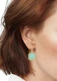 Gold Tone Stone Drop Earrings