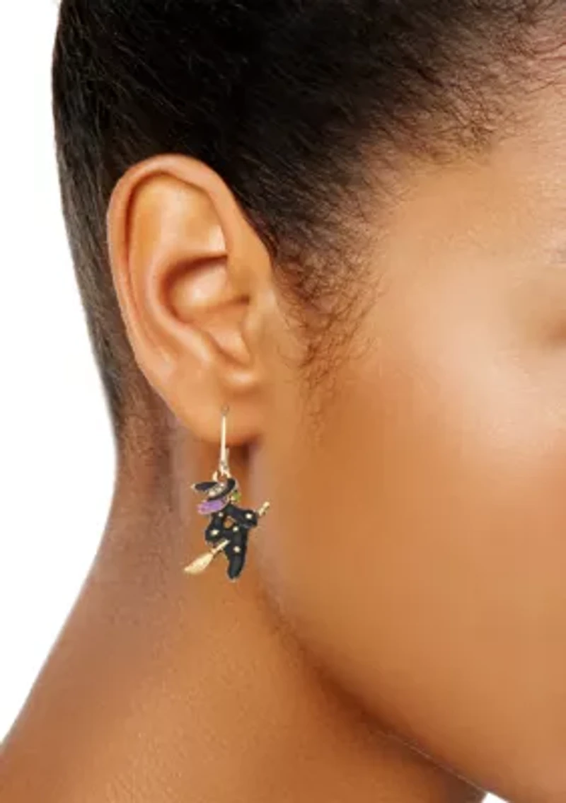 Silver-Tone Multi Witch Drop Earrings